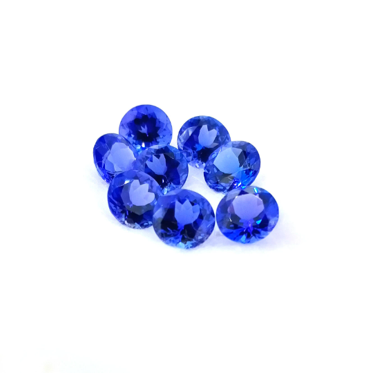 AAAA Natural VIVID Tanzanite Round 1.15 Cts (TZRD002) - Bluestargemstones - -
